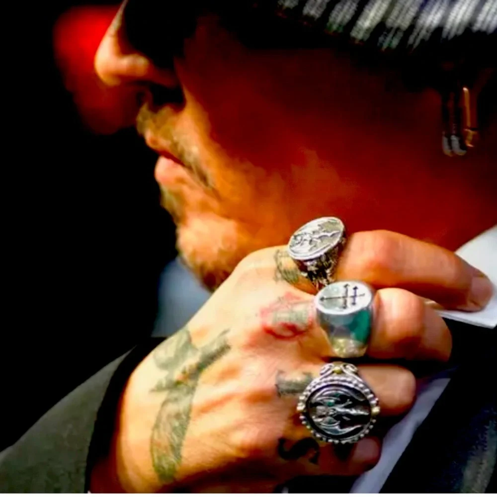 JOHNNY DEPP DOUBLE CROSS PIRATE RING NEW🔥 - Picture 10 of 10